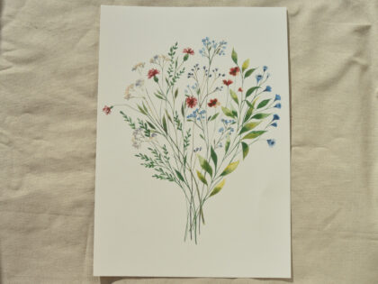 2 - Botanický print A3 - Svazek květin